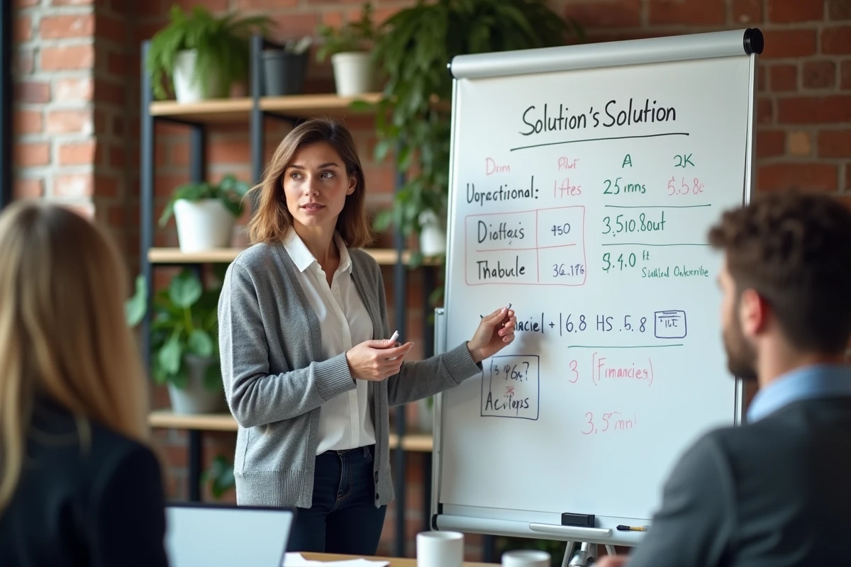 Jeune femme discutant près d